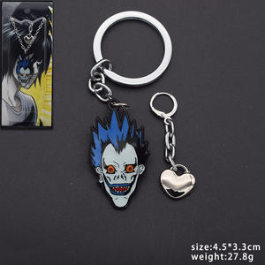 4 modèles de porte-clés métalliques <span class=keywords><strong>Death</strong></span> <span class=keywords><strong>Note</strong></span>, nouveau style, personnage de dessin animé Ryuk, breloques pour sac - Product Image 1