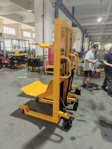 Sollevatore Idraulico Manuale 1T per Rotoli, Altezza di Sollevamento 1,5m, Carrello per Movimentazione e Impilamento di Materiali Cilindrici - Product Image 5