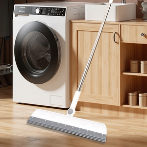 New Household Long Handle Floor <strong>Squeegee</strong> Brushed Steel Window Cleaning Wipers with Soft Fiberglass Brush Easy to <strong>Use</strong> - Product Image 3