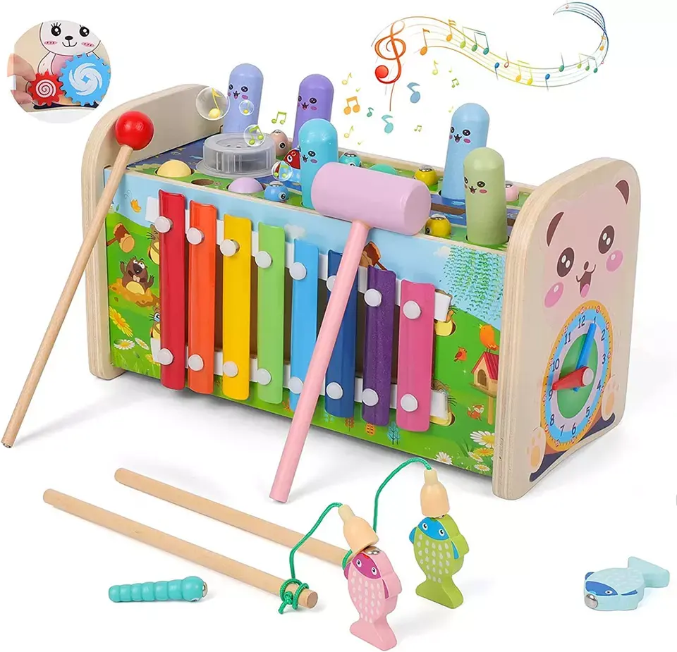 Baby Hammer Pounding Whack-A-Mole Toys Kids Wooden Fun Children Elephant Beating Gam Montessori Activity educational Toy Gifts