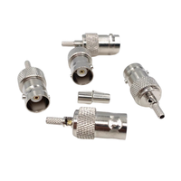 Connecteur BNC femelle en laiton 50 ohms à fenêtre ouverte, type à sertir, pour câble coaxial RF RG174 RG316
