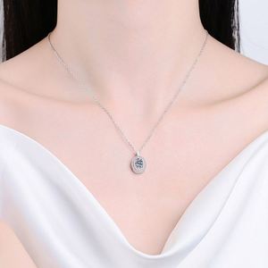 Women's 925 <b>Silver</b> Jewelry <b>Set</b> Oval Cut Zircon Ring Earrings <b>Necklace</b> Wedding Bridal Party Rhodium Plated Classic Style - Product Image 6