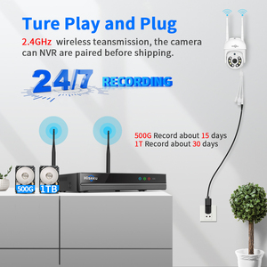 Kit de caméra de sécurité intelligente PTZ 5MP 16 canaux avec détection faciale, vision nocturne couleur, cloud Eseecloud, sans fil, dôme extérieur WK- - Product Image 2