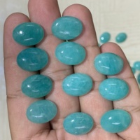 Magnifique bague en amazonite cabochon de Rida Creations, pierre naturelle verte ovale 12x16, certifiée IGI AAAAA, 13 carats.