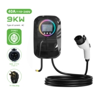 Borne de recharge murale intelligente 9kW Niveau 2 pour véhicules électriques, Type 1 SAE J1772, 40A, pour stationnement domestique