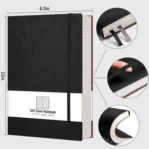 Thick <b>Journal</b> Lined Custom A5 Notebook College Ruled Leather Hardcover Softcover 100 Sheets Gift for Women Men Work - Product Image 3