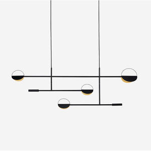 Lámpara de Araña de Hierro Forjado Geométrica Artística Nórdica Original, Lámparas Colgantes Minimalistas de Diseño Posmoderno para Sala de Estar y Comedor - Product Image 3