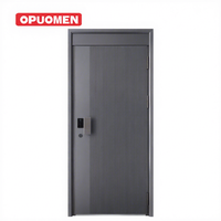 Nouvelle arrivée : Porte d'entrée moderne en aluminium forgé personnalisable avec protection incendie pour usage extérieur, hall et appartement
