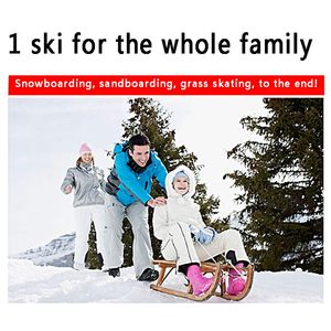 Toboggan à traîneau à neige, traîneau à neige en <span class=keywords><strong>bois</strong></span> pliable avec rails inférieurs, charge maximale de 100 kg et léger facile à transporter - Product Image 3