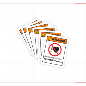 Strong Magnetic Field Warning Sign for Pacemaker Wearers Safety Sticker Industrial Hazard Notice High Visibility Label - Product Image 1