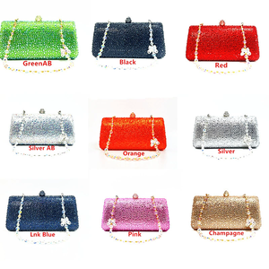 Benutzer definierte Frauen Abend tasche Hochzeits feier Geldbörsen Glitter Strass Cocktail Prom Handtaschen Sparkly Bow Chain Clutch Geldbörse - Product Image 6