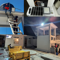Projecteur solaire haute puissance 200W avec caméra 1267LM, système de surveillance de sécurité à détecteur de mouvement
