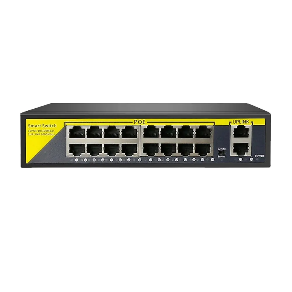 18 Port Gigabit Switch IEEE 802.3af 48 V 16 Kanal POE Switch 16 CH für Poe Kamera NVR-Kit drahtloses AP IP CCTV Sicherheitssystem