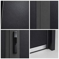 Porte de Sécurité en Acier OEM Personnalisée 2026 Anthracite Texture Tissu Clavier Électronique Charnière Cachée Plaque de Protection Thermique Villa CE NFRC