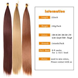 Extensions de Cheveux au <span class=keywords><strong>Crochet</strong></span> Luxe Lisses et Raides 22" Mèches Tresses Cheveux Synthétiques à Tresser <span class=keywords><strong>Blond</strong></span> Platine Ombré - Product Image 6