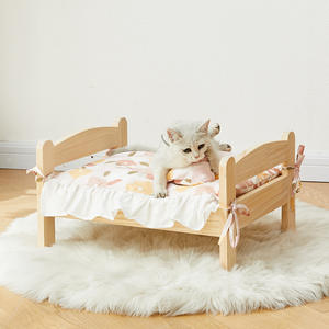 Princess <span class=keywords><strong>Bed</strong></span> voor katten en honden Massief houten constructie Winterwarmte Vier seizoenen te gebruiken Afneembaar en wasbaar - Product Image 3