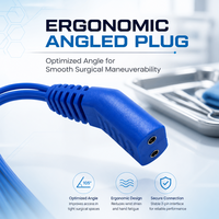 Câble de coagulation bipolaire stérile jetable 3M, norme américaine, avec fiche ergonomique angulaire et double connecteur banane pour la chirurgie