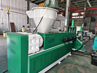Machine de recyclage de granulés de plastique PP PE à double extrudeuse à vis, pour la découpe de bandes de nouilles, modèle SJ140/130