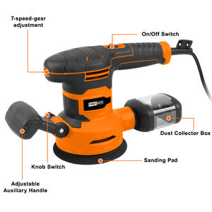 Levigatrice orbita casuale 7 velocità variabile 14000 Rpm con raccolta polvere 125mm per la lavorazione del legno - Product Image 2