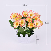 Set Bunga Pagar Sutra Daisy Simulasi Kecil Dekorasi Taman Padang Rumput Tanaman Hijau Liburan Hari Valentine Thanksgiving