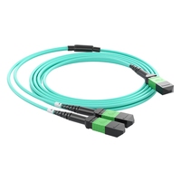 Câble de brassage MPO APC vers 2xMPO APC 8F vers 4F+4F, cordon de brassage fibre optique multimode OM3 pour centre de données 40G/100G