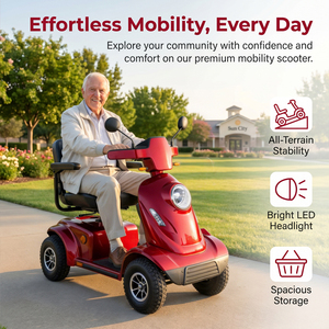 Scooter électrique à 4 roues, autonomie 35 km, 2 batteries au plomb-acide 24V 20Ah, moteur 24V 800W, chargeur DC24V5A - Product Image 1