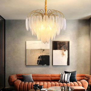 Occhiali lampadario in piuma <span class=keywords><strong>per</strong></span> soggiorno camera da letto Luxury Led E14 lampade a sospensione sala da pranzo Lustre Luminarias Lighting - Product Image 2