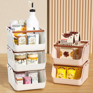现代设计大容量斜收纳盒PP桌面整理收纳篮架食品宽口收纳架 - Product Image 1