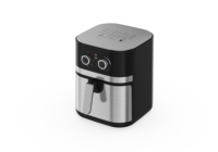 Nouvelle friteuse à air électrique numérique carrée en acier inoxydable de 8 L, durable et fiable, avec commande par bouton pour usage domestique