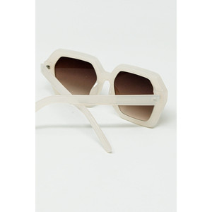 Occhiali da Sole Rettangolari in Colore Bianco Traslucido - Product Image 1