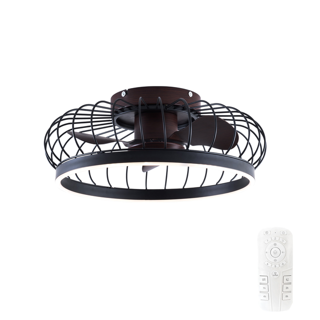 Hot Sales Bedroom Cage Flush Mount Bladeless Remote Control Fandelier Ceiling Fan With Light