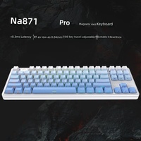 Clavier de jeu mécanique filaire NA87 blanc avec 87 touches, interface USB, audio haute fidélité, ajustement ergonomique pour une utilisation des deux mains, pour ordinateur de bureau