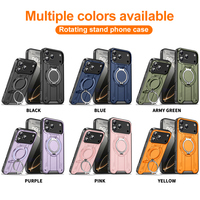 Étui de téléphone magnétique en TPU+PC de qualité militaire avec protection antichute, anneau magnétique intégré et protection complète de l'objectif de l'appareil photo pour la vente en gros