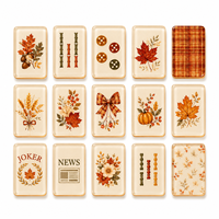 Jeu de tuiles de mahjong américain de luxe personnalisé, 160 tuiles en acrylique – Portable, écologique et durable pour les soirées de jeu en famille, Automne