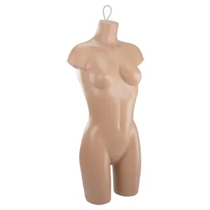 Half Body Plastic Pp Opknoping Lady Mannequin Wit En Huid Jurk Vorm