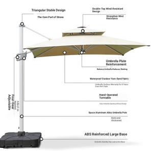 <span class=keywords><strong>Parasol</strong></span> Cantilever d'extérieur en gros, directement de l'usine, avec logo personnalisé, idéal <span class=keywords><strong>pour</strong></span> les événements - Product Image 4