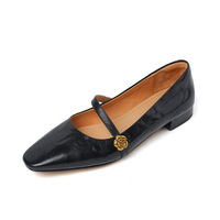 Ganzjährige Leichte Büro-Romantik-Dating-Damenschuhe 3D Gold Kamelie Blumen Mary Jane Flats Leichte Bankett-Freizeitschuhe OEM Maßanfertigung