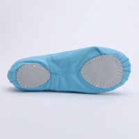 Chaussures de danse ethniques bleues en toile, souples, respirantes, sans lacets, pour la pratique du ballet