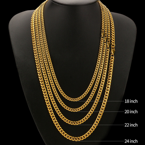 थोक 316एल 4 मिमी 6 मिमी स्टेनलेस स्टील क्यूबन चेन हार पुरुष फैशन आभूषण डिजाइन - Product Image 2