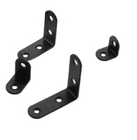 Support d'angle en métal noir EFON EF11 en forme de L à 90 degrés, connecteur de fixation d'étagère épaissi et thermolaqué