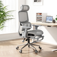 Chaise de bureau ergonomique moderne en tissu avec accoudoirs 3D, confortable pour une longue séance assise à domicile