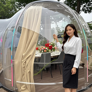 Material de PC de cúpula geodésica Glamping de burbuja de casa completa de lujo moderno para exposiciones de campinges al aire libre - Product Image 3
