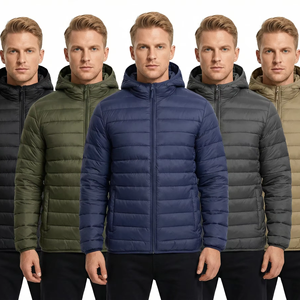 Chaqueta Larga de Invierno para Hombre T14 Y7249 Estilo Europeo Americano, Estilo Casual con Cuello Alto, Logotipo Frontal y Cierre de Cremallera - Product Image 2