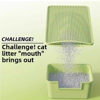Tapis de litière pour chat extra large à double couche filtrante, anti-éclaboussures, anti-trace, contrôle du sable, tapis de sol sous la litière pour chat