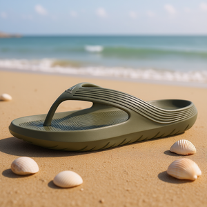 Adidas Adicane <b>Flip</b> <b>Flops</b> Unisex Size 10 Olive Strata PU Upper Massage Insole Summer Beach Slippers - Product Image 2