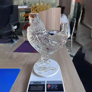 Nouvelle carafe en verre borosilicate fait main, forme poulet, scellée au bouchon, pour whisky et <span class=keywords><strong>tequila</strong></span>, motif zodiacal - Product Image 4