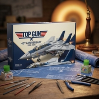 F14 Tomcat Savaş Uçağı Yapım Seti 1250 Parça Askeri Uçak Tuğla Modeli Işıklı Motorlu DIY Montaj Hediyesi