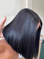 Nouvelle Arrivée en Gros Perruques Courtes Droites M Lagos Hairline Bob en Cheveux Humains avec Dentelle HD 13x4 pour Femmes Noires