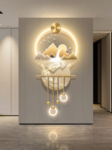 Pittura decorativa del foyer nove <span class=keywords><strong>pesci</strong></span> diagramma LED paesaggio appeso dipinto <span class=keywords><strong>di</strong></span> lusso leggero acqua che genera ricchezza - Product Image 3