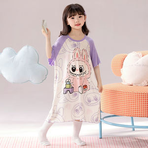 Pijamas <span class=keywords><strong>de</strong></span> manga corta con dibujos animados bonitos para niños, chándal <span class=keywords><strong>de</strong></span> vestido <span class=keywords><strong>de</strong></span> princesa para niñas pequeñas <span class=keywords><strong>de</strong></span> verano a la venta - Product Image 5